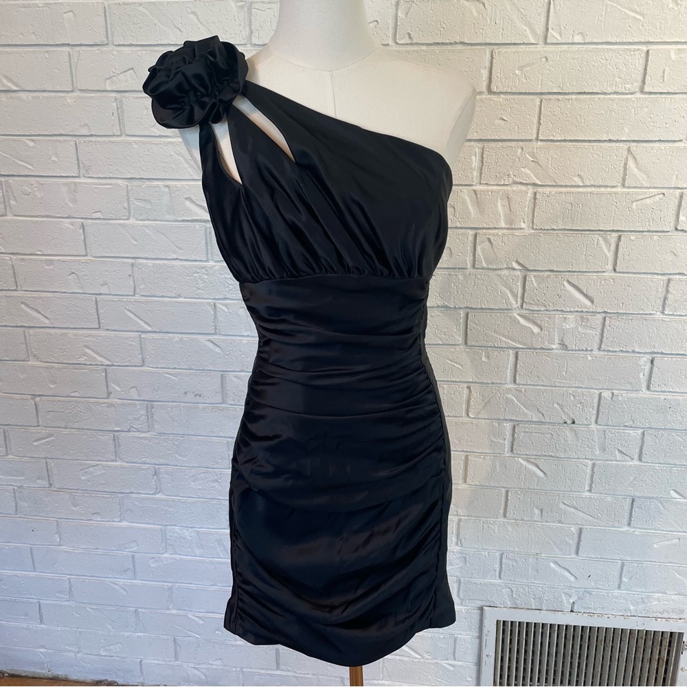 Vintage 90s Jessica McClintock Gunne Sax Black Mini Formal USA 5